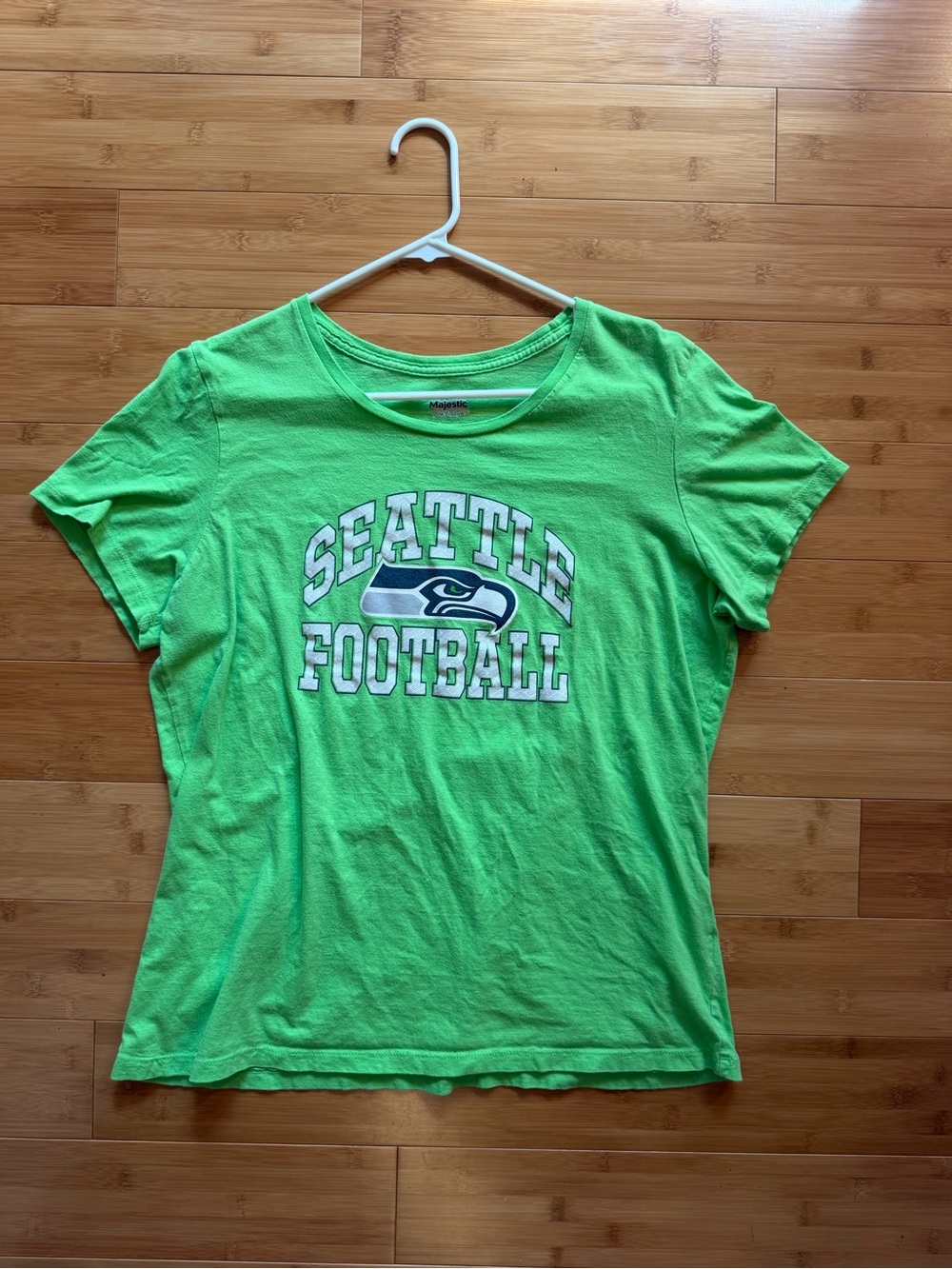 Majestic Neon Green Seattle Football Kids Tee